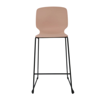 Tabouret de bar moderne en plastique avec pieds en métal pour îlot de cuisine, café, usage intérieur et domestique