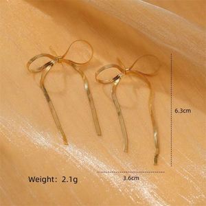 ต่างหูเหล็กไทเทเนียมโบว์ไข่มุกแบบเรียบต่างหูหมุดสแตนเลสเกรดสูงสำหรับผู้หญิงดีไซน์เฉพาะกลุ่ม - Product Image 6