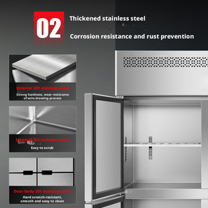 Congelador Comercial de <span class=keywords><strong>6</strong></span> <span class=keywords><strong>Puertas</strong></span>, Acero Inoxidable 201, Enfriamiento Directo, Control Digital de Doble Temperatura, Gabinete de Refrigeración Manual - Product Image 4