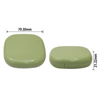 Boîte à coussin d'air carrée arrondie vert clair et jaune, style mode, vente en gros, personnalisable, conteneur vide en plastique pour fond de teint liquide