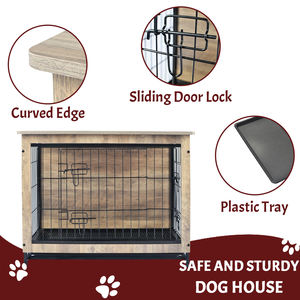 Ahşap ve Metal köpek sandık içinde mobilya kapalı ahşap köpek kulübesi kafesleri - Product Image 2