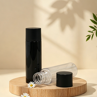 Bouteille de boisson en plastique ronde pour animaux de compagnie avec logo personnalisé, avec bouchon, transparente, jetable, bouteille cosmétique pour soins de la peau