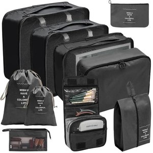 Travel Storage Bag Set Ten Piece Set Toiletries Cosmetics Clothing Storage Bag Portable <b>Large</b> Travel Capacity Sorting Bag Set - Product Image 1