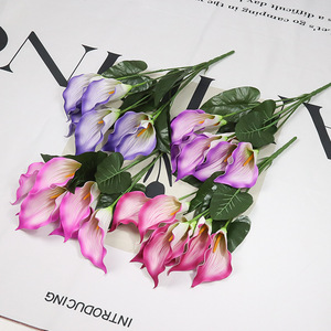 <b>Artificial</b> Silk Flowers <b>Large</b> Bouquet EV Touch Calla Lily Potted <b>Plant</b> Decoration Garden Landscaping Wedding <b>Outdoor</b> Home Flower - Product Image 3