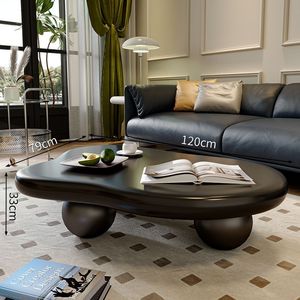 Nordic Modern Cream in legno nero tavolino creativo irregolare Cloud Design fatto a mano High-End arredamento per la casa per vivere durevole - Product Image 5