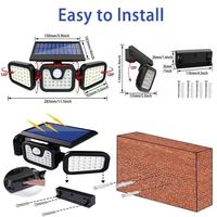 Lampe solaire de sécurité LED 5W IP65 avec détecteur de mouvement pour usage extérieur dans le jardin, la cour, la route