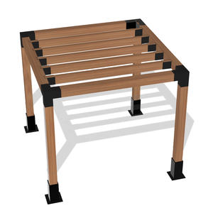 MOUNTAIN_ARK Lot De 8 (4 Ensembles) 4 X 4 En Forme De T Noir Pour Poteau à Poutre, Support De Pergola Pour Bois, Capuchon De Poteau Réglable, Calibre 14