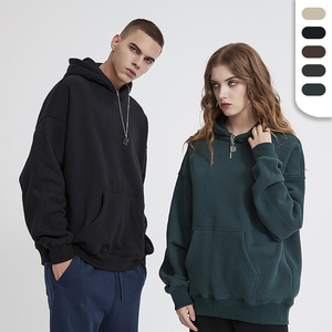 Sweats à capuche surdimensionnés unis Pull élégant Poids lourd 400GSM Polaire Sweatshirts à capuche unisexes avec logo personnalisé - Product Image 1