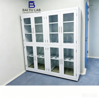 Armario de Almacenamiento de Utensilios de Vidrio para Laboratorio, de 3 Niveles, Totalmente de Acero, Anticorrosión, para Laboratorios de Nuevas Energías