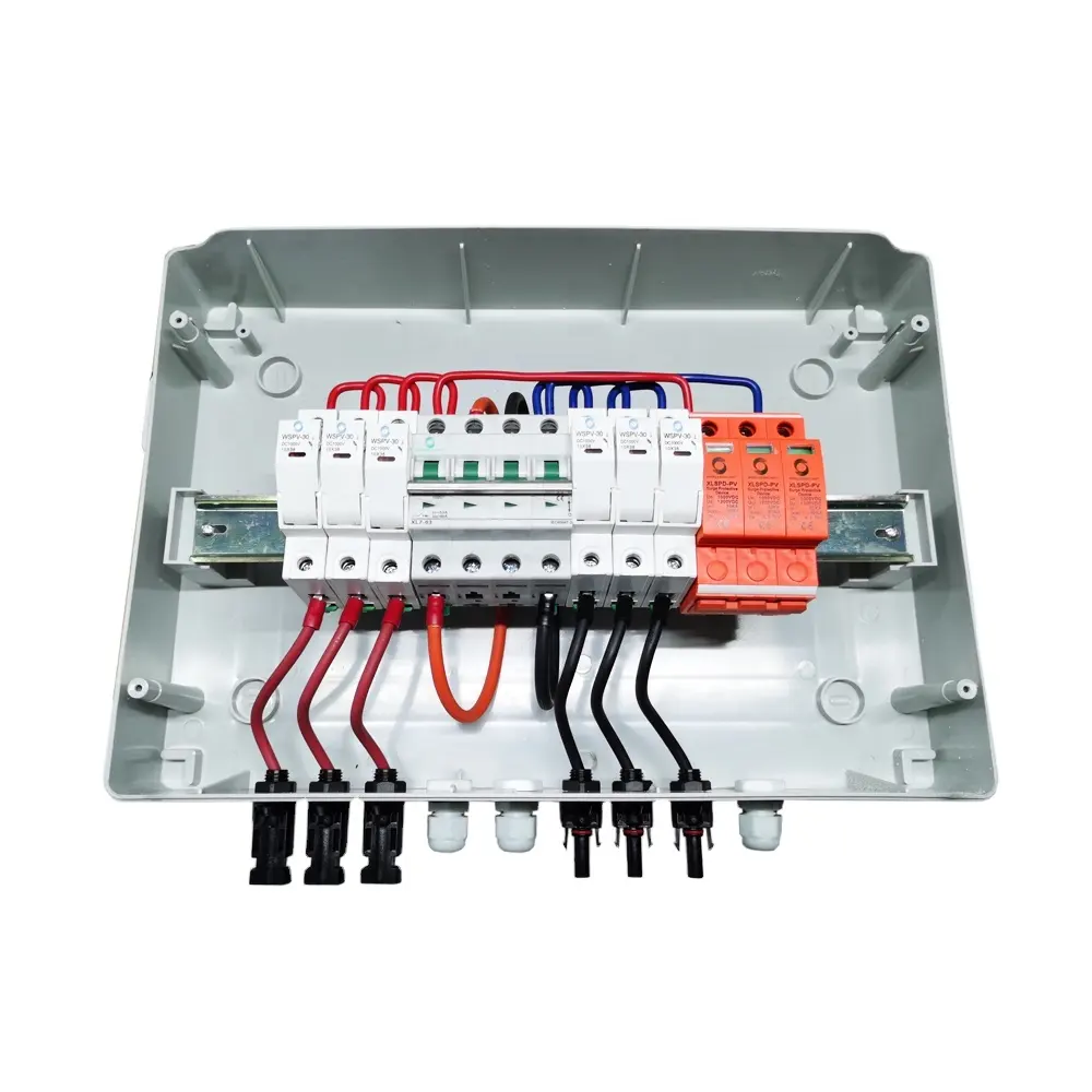 WSDB-PV3/1 IP65 3 IN 1 OUT 3 Strings Ways 15A 1000V DC Solar PV Array Power Combiner Box for solar panel