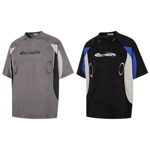 特色复古运动足球服休闲图案定制足球服定制标志网眼t恤 - Product Image 2