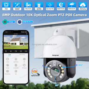 Caméra de sécurité extérieure sans fil Hongnaer 8MP HD avec vision nocturne, caméra dôme PTZ, XMEye Pro ICSee 4K, <span class=keywords><strong>zoom</strong></span> optique 10x, caméra de sécurité domestique POE - Product Image 2