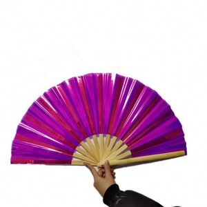 Abanico de Mano Plegable de Bambú de Kung Fu de PVC de 33 cm - Product Image 3