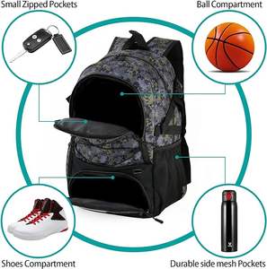 Sac de sport à compartiments multiples avec compartiment à chaussures, sac à dos de basketball avec ballon, échantillon gratuit - Product Image 6