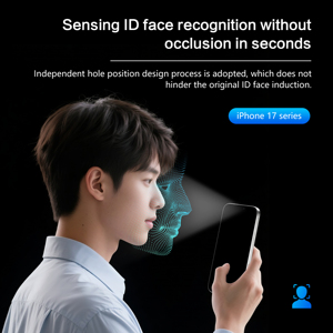 פרטיות משלוח מהיר באוורי טלפון 16 עבור iphone 17 מגן מסך pro 3 חבילה זכוכית מחוסמת עם מגש התקנה - Product Image 5