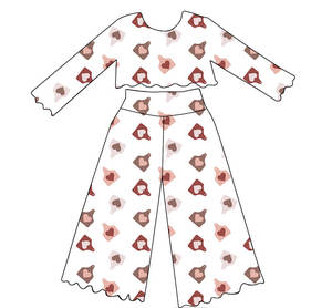 थोक फैशन बच्चों की लड़कियों की कस्टम रफ़ल डिजाइन लंबे आस्तीन के कपड़े - Product Image 4