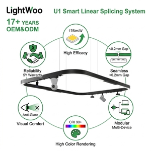 Système d'éclairage linéaire LED Lightwoo Track, luminaire suspendu, dimmable, connectable, sans joint visible (<0,2 mm), 170 lm/W, pour salle de sport, supermarché, bureau - Product Image 3