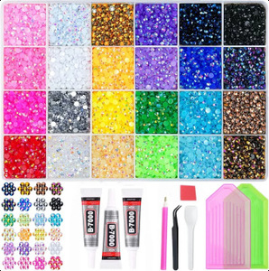 Offre Spéciale – Kit DIY de Strass pour Ongles Bling Bling avec 24/40/60 Grilles de Cristaux en Résine à Dos Plat Couleurs AB/Candy de 3mm - Product Image 2