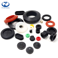 Bouchon ovale en caoutchouc noir, rond, en silicone, avec trou, bouchons d'étanchéité