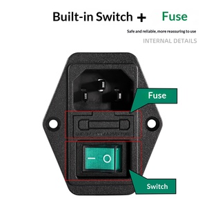 电源滤波器 220V/115-250VAC 抗干扰 CW2B 双保险丝座开关带灯 - Product Image 3