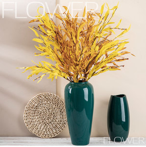 Branche de feuille de <span class=keywords><strong>bambou</strong></span> artificielle en PE en gros, <span class=keywords><strong>tige</strong></span> de <span class=keywords><strong>bambou</strong></span> vert à toucher réel pour bouquet de mariage, décoration tropicale pour vase DIY à la maison - Product Image 5