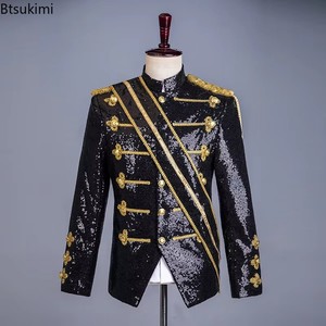 Nuovo Smoking da Uomo Stile Britannico, Giacca Elegante con Paillettes, Abito da Cerimonia, Costume per Spettacoli e <span class=keywords><strong>Cosplay</strong></span> - Product Image 1