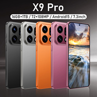Smartphone X9 Pro 5G de qualité supérieure, écran HD grand format de 7,3 pouces, 16 Go + 1 To, Android 15, navigation GPS, déverrouillage facial, double SIM, téléphone portable