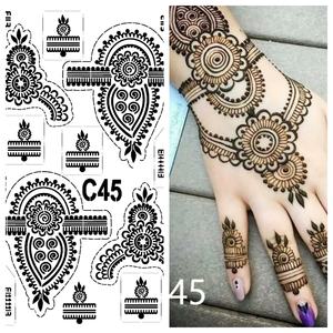 <span class=keywords><strong>Professionnel</strong></span> PVC Mehndi autocollant tatouage temporaire mariée henné main pochoirs tatouage <span class=keywords><strong>pochoir</strong></span> - Product Image 6