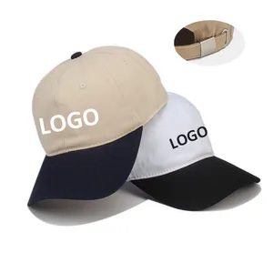 Custom Embroidery 6 Panel Cotton Color Block Hats Fashion Unisex Dad Hat Two Tone Baseball Cap