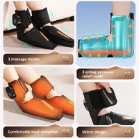 Masseur électrique pour pieds et jambes à piles, best-seller, avec compression par airbag et chauffage à 3 niveaux pour soulager les douleurs à la cheville