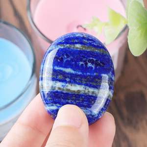 Pierres de paume en lapis-lazuli sculptées vintage en gros, artisanat en cristal naturel pour le Feng Shui, le bouddhisme, la pierre précieuse porte-bonheur - Product Image 6