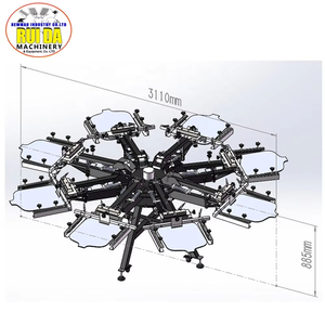 Cao Chính Xác 8 Màu Sắc Màn Hình Máy In Quần Áo In Ấn Carousel 8 Màu T-Shirt Lụa Màn Hình Máy In Cho Vải May In Ấn - Product Image 2