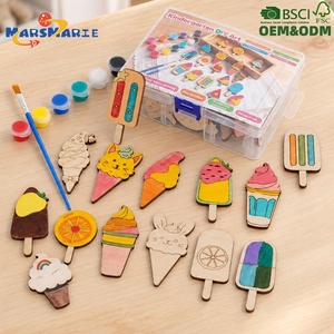 ชุดวาดภาพไอศกรีม DIY ลายไม่ซ้ำกัน ขนาด 7 ซม. ทำจากไม้ธรรมชาติ สีธรรมชาติ สำหรับ<span class=keywords><strong>เด็ก</strong></span><span class=keywords><strong>อนุบาล</strong></span> ของเล่นเสริมพัฒนาการสำหรับ<span class=keywords><strong>เด็ก</strong></span> - Product Image 1