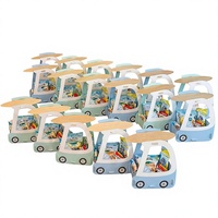 24 boîtes de cadeaux pour fête sur le thème du surf, sacs de goodies de plage, sacs de fête d'été pour centre de table de 1er anniversaire, fournitures de fête prénatale bohème bleue