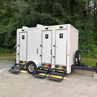Toilettes portables de luxe, salle de bain mobile, remorque WC pour plage, mariage, fête, diverses applications