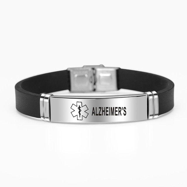 Sport Silicone Medical Alert ID Bracelets for Men Women DIABETES Serious Illness Emergency Remind Accessory Steel Jewelry