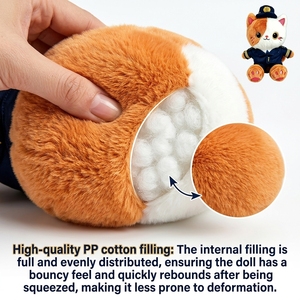 Produttore di Giocattoli di Peluche Imbottiti in Cotone PP di Alta Qualità, <span class=keywords><strong>Gatto</strong></span> di Peluche <span class=keywords><strong>Anime</strong></span> da Collezione - Product Image 2