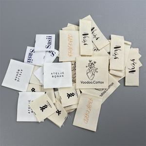 Etichette Tessute Dirette dalla Fabbrica per Abbigliamento in Cotone Gros Grain con Trama Dorata - Product Image 3