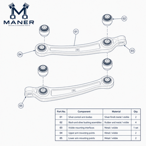 Brazo de control de suspensión inferior MANER 8K0407152F para Audi A4 A5 S5 Q5 A6L C7 Macan, piezas de repuesto para chasis. - Product Image 5