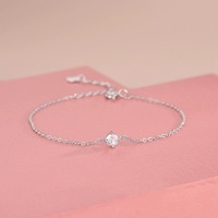 Bracelet élégant en argent S925 plaqué or 18 carats avec zircon, bracelet minimaliste en argent sterling 925