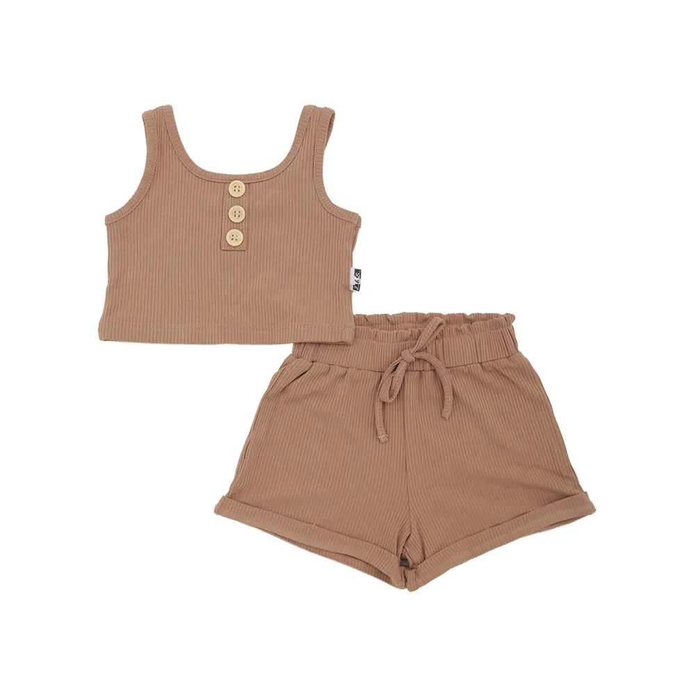 Design Unisex con stampa personalizzata vestiti estivi per bambini 2 pezzi di belle ragazze tracchette e pantaloncini con volant Set tutine per bambini