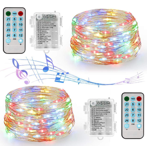 Waterproof AA Battery USB Powered 12 Modes <strong>Music</strong> Voice Sound <strong>Activated</strong> 5m 10m 20m Copper <strong>String</strong> <strong>Light</strong> with Remote Control - Product Image 3