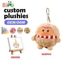 Porte-clés en peluche de haute qualité de la marque BIPU, vente en gros, mini animaux en peluche rembourrés de coton PP, pendentifs de sac en forme de patte de chat moelleuse