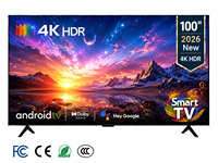 Téléviseur intelligent Android 4K de 100 pouces, écran ultra-large, téléviseur LED pour salle de réunion, hôtel et projets commerciaux