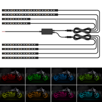 Super Brillant DC12V LED APP Contrôle RGB Système D'éclairage De Moto 6 lumières 8 lumières 10 lumières 12 lumières Accessoires
