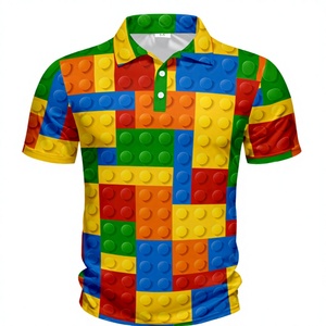 Chemise décontractée pour homme à manches courtes imprimée, 100 % polyester, design à franges, tissu satiné respirant - Product Image 3