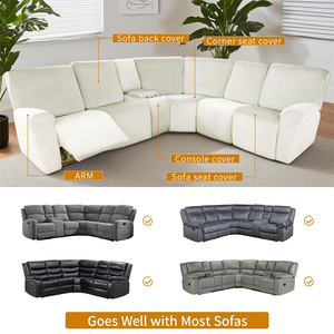 <span class=keywords><strong>Housse</strong></span> de canapé en velours extensible blanc imperméable de haute qualité, <span class=keywords><strong>prix</strong></span> de gros pour la décoration intérieure, incluse fauteuil inclinable - Product Image 2