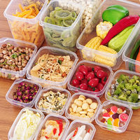 Ensemble de 17 boîtes en plastique pour réfrigérateur, boîte de conservation des aliments, grande capacité, boîte de conservation de la fraîcheur des légumes