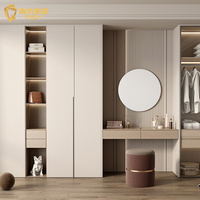 Armoire-bibliothèque en panneaux de particules E0 sans peinture, sur mesure, pour chambre moderne, projet de villa, unité de rangement modulaire