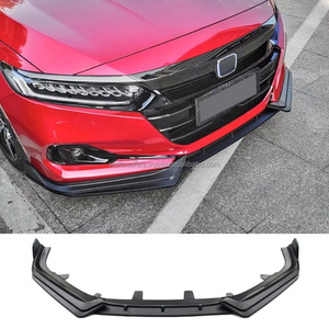 Welta Carbon Fiber Look Black ABS 3D 3-Piece Front <b>Splitter</b> Bumper <b>Lip</b> Diffuser Spoiler Polished Finish 100% Fitment for - Product Image 1